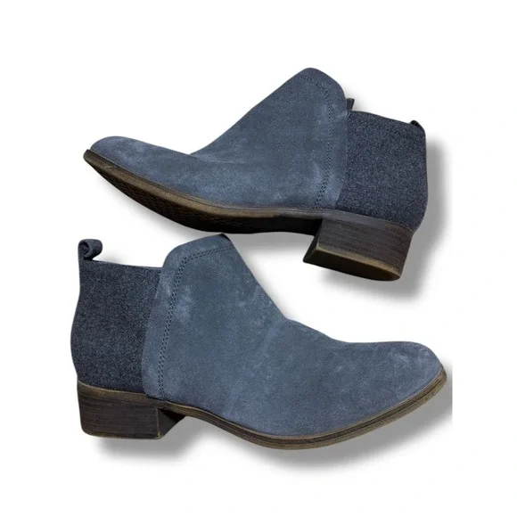 TOMS Suede Ankle Boots Gray Wool Accents Comfort Casual Shoes US 7 - Picture 6 of 12